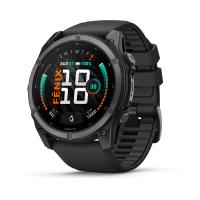 Часы Garmin Fenix 9 - 51 мм, титановый, угольно-серый DLC, черный силиконовый ремешок