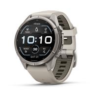 Часы Garmin Fenix 9 Pro - 43 мм, титановый, туманно-серый/темный песчаник силиконовый ремешок