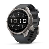 Часы Garmin Fenix 9 Pro - 47 мм, титановый, черный силиконовый ремешок