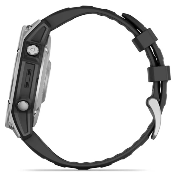 Garmin Fenix E, 47 мм, Amoled, Stainless Steel с черным силиконовым ремешком Garmin Fenix E, 47 мм, Amoled, Stainless Steel с черным силиконовым ремешком