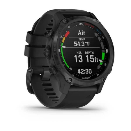 Garmin  DESCENT MK2S угольно-серый корпус с DLC-покрытием, черный силиконовый ремешок Garmin  DESCENT MK2S угольно-серый корпус с DLC-покрытием, черный силиконовый ремешок