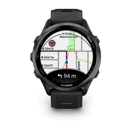 Garmin FORERUNNER 970 черные, темно-серый DLC титановый безель, с черно-серым ремешком