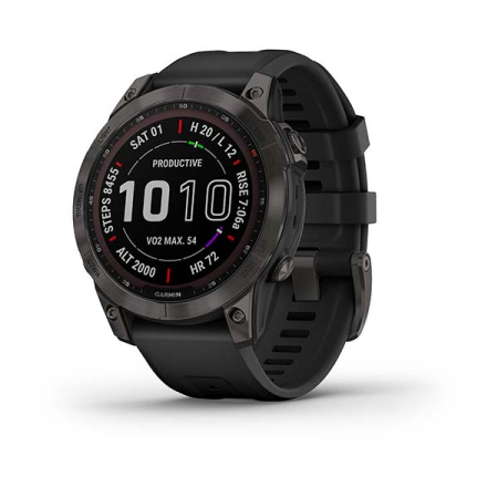 Garmin FENIX 7 Sapphire Solar титановый черный DLC с черным ремешком