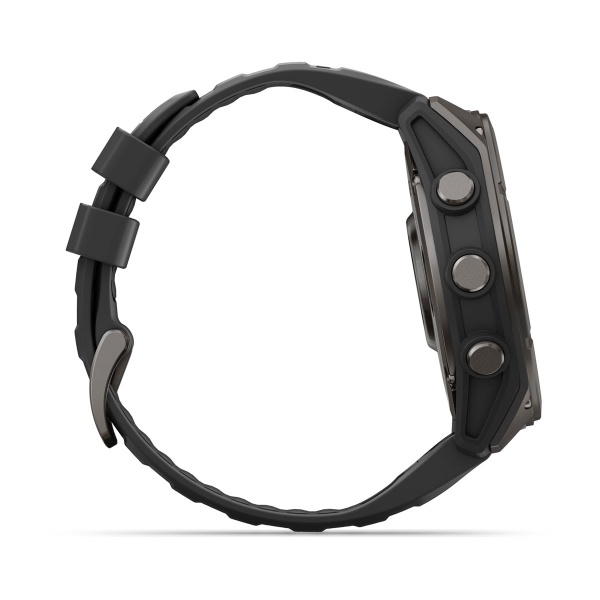 Часы Garmin Fenix 9 - 51 мм, титановый, угольно-серый DLC, черный силиконовый ремешок