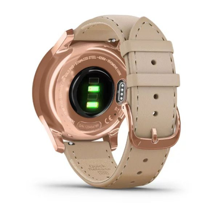 Garmin VIVOMOVE LUXE розовое золото PVD 18K со светло-песочным ремешком из итальянской кожи Garmin VIVOMOVE LUXE розовое золото PVD 18K со светло-песочным ремешком из итальянской кожи