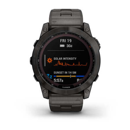 Garmin FENIX 7X Sapphire Solar титановый угольно-серый DLC с угольно-серым титановым DLC браслетом