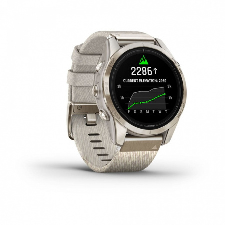 Garmin EPIX PRO (Gen 2) Sapphire Edition 42 мм, золотистый корпус с нейлоновым ремешком сливочного цвета