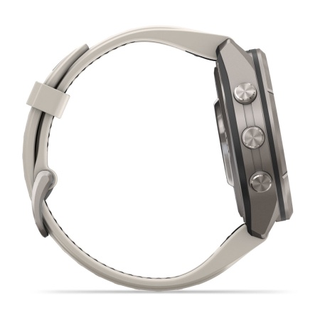 Часы Garmin Fenix 9 Pro - 43 мм, титановый, туманно-серый/темный песчаник силиконовый ремешок