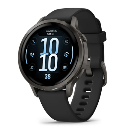 Garmin VENU 4 41 mm, Slate with Black Silicone Band