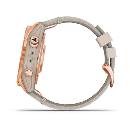 Garmin FENIX 7S Sapphire Solar титановый цвета розовое золото с песчаным кожаным ремешком Garmin FENIX 7S Sapphire Solar титановый цвета розовое золото с песчаным кожаным ремешком