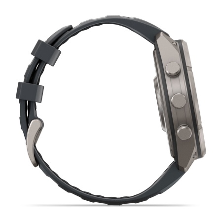 Часы Garmin Fenix 9 Pro - 47 мм, титановый, черный силиконовый ремешок