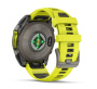 Garmin Fenix 8, 47 мм, Solar, Sapphire Titanium with AMP yellow/graphite, силиконовый ремешок