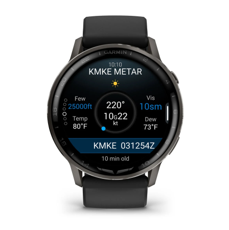 Garmin D2 Air X15 Slate with Black Silicone Band