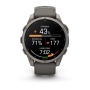 Часы Garmin Fenix 9 - 47 мм, титановый, пепельно-серый силиконовый ремешок