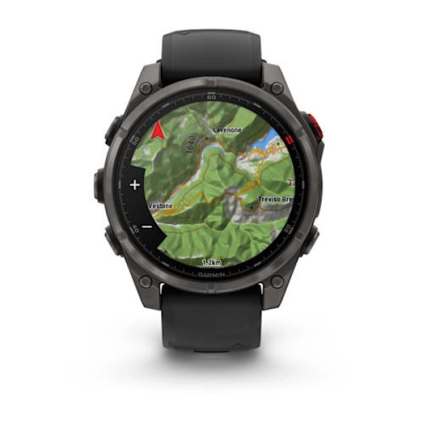 Garmin FENIX 8 Pro – 47 mm, AMOLED Sapphire, Carbon grey DLC titanium with Black/pebble grey silicone band