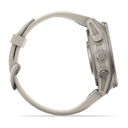 Часы Garmin Fenix 9 - 43 мм, титановый, туманно-серый силиконовый ремешок