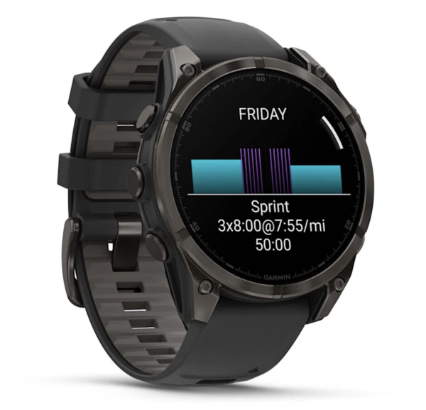 Garmin Fenix 8, 47 мм, AMOLED, Sapphire Carbon Gray DLC Titanium with Black/Pebble Gray силиконовый браслет Garmin Fenix 8, 47 мм, AMOLED, Sapphire Carbon Gray DLC Titanium with Black/Pebble Gray силиконовый браслет