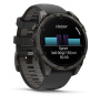 Garmin Fenix 8, 47 мм, AMOLED, Sapphire Carbon Gray DLC Titanium with Black/Pebble Gray силиконовый браслет