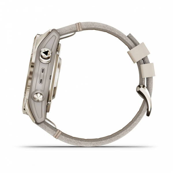 Garmin FENIX 7S PRO Sapphire Solar золотистый корпус с кожаным ремешком цвета известняка Garmin FENIX 7S PRO Sapphire Solar золотистый корпус с кожаным ремешком цвета известняка