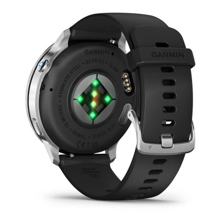 Garmin D2 Air X15 Silver with Black Silicone Band