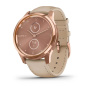 Garmin VIVOMOVE LUXE розовое золото PVD 18K со светло-песочным ремешком из итальянской кожи Garmin VIVOMOVE LUXE розовое золото PVD 18K со светло-песочным ремешком из итальянской кожи