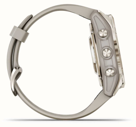 Garmin EPIX Pro (Gen 2) Sapphire Edition 42 мм, золотистый корпус со светло-песочным ремешком