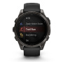 Garmin Fenix 8, 47 мм, AMOLED, Sapphire Carbon Gray DLC Titanium with Black/Pebble Gray силиконовый браслет