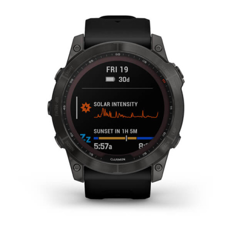 Garmin FENIX 7X Sapphire Solar титановый угольно-серый DLC с силиконовым ремешком Garmin FENIX 7X Sapphire Solar титановый угольно-серый DLC с силиконовым ремешком
