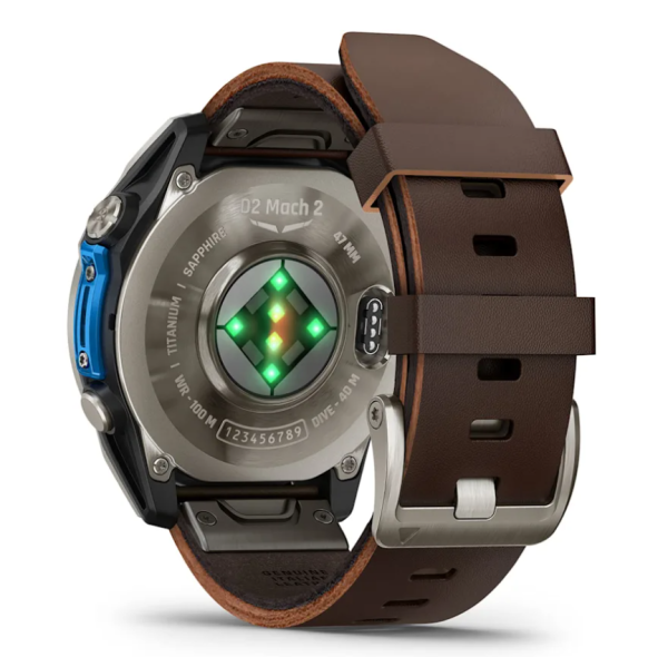Garmin D2 Mach 2, 47 мм Titanium with Oxford Brown Leather Band