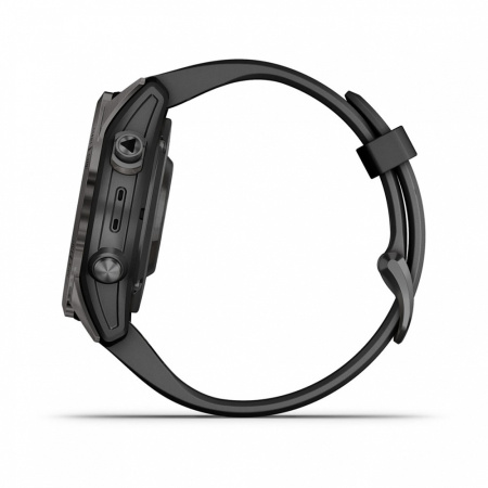 Garmin  FENIX 7S PRO Sapphire Solar титановый угольно-серый DLC с силиконовым ремешком