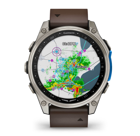 Garmin D2 Mach 2, 47 мм Titanium with Oxford Brown Leather Band