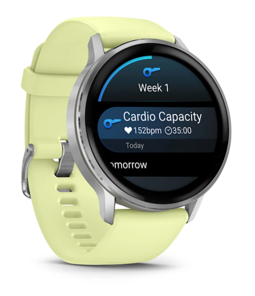 Garmin VENU 4  45 mm, Silver with Citron Silicone band Garmin VENU 4  45 mm, Silver with Citron Silicone band