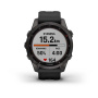 Garmin FENIX 7S Sapphire Solar титановый угольно-серый DLC с силиконовым ремешком