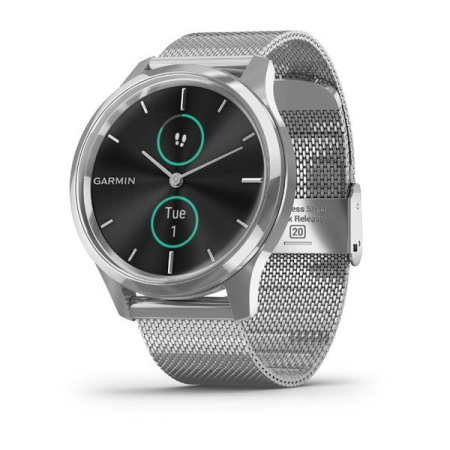 Garmin VIVOMOVE LUXE серебристый с серебристым ремешком Garmin VIVOMOVE LUXE серебристый с серебристым ремешком