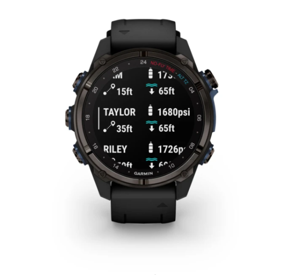 Garmin DESCENT MK3i Карбоново-серый DLC из титана с черным силиконовым ремешком