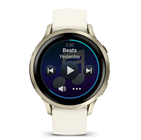 Garmin VENU 4 41 mm, Lunar Gold with Bone Silicone Band and Light Sand Leather Band