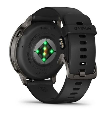 Garmin VENU 4 45 mm, Slate with Black Silicone Band