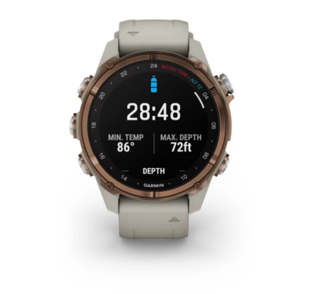 Garmin DESCENT MK3i Бронзовый PVD Титан с французским серым силиконовым ремешком 43 мм