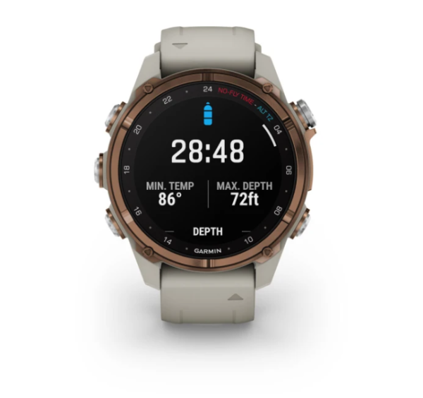 Garmin DESCENT MK3i Бронзовый PVD Титан с французским серым силиконовым ремешком 43 мм