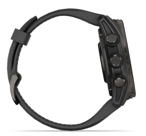 Garmin FENIX 8, 43 мм, AMOLED, Sapphire Carbon Gray DLC Titanium with black/pebble gray силиконовый ремешок Garmin FENIX 8, 43 мм, AMOLED, Sapphire Carbon Gray DLC Titanium with black/pebble gray силиконовый ремешок