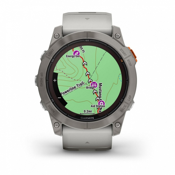 Garmin FENIX 7X PRO Sapphire Solar Edition Титановый корпус с дымчато-серым оранжевым ремешком Garmin FENIX 7X PRO Sapphire Solar Edition Титановый корпус с дымчато-серым оранжевым ремешком