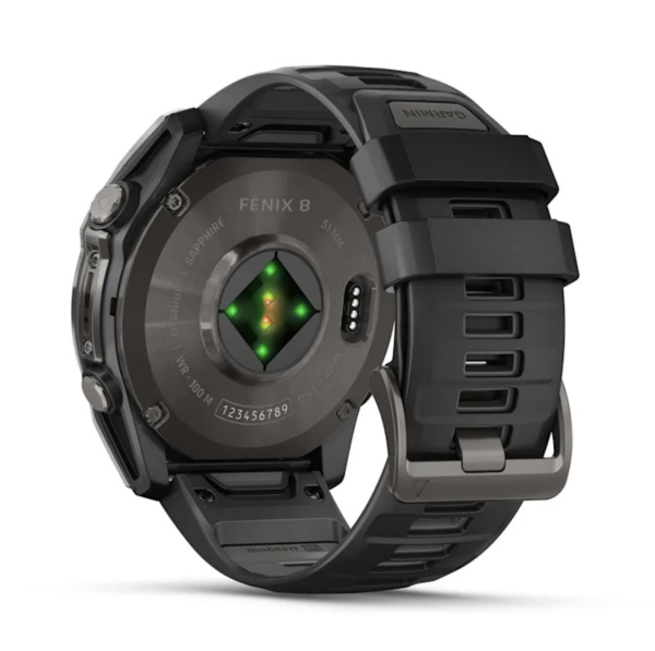Garmin Fenix 8, 51 мм, AMOLED, Sapphire Carbon Gray DLC Titanium with Black/Pebble Gray силиконовый ремешок Garmin Fenix 8, 51 мм, AMOLED, Sapphire Carbon Gray DLC Titanium with Black/Pebble Gray силиконовый ремешок
