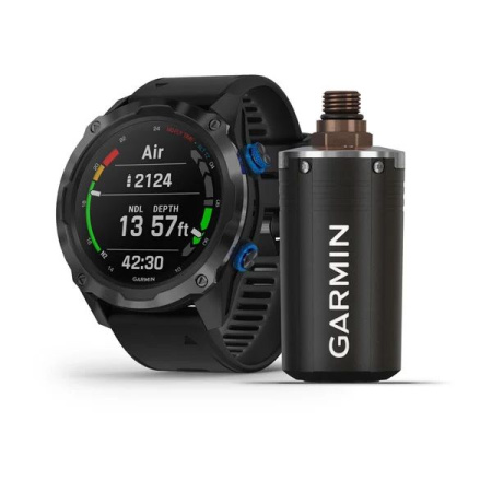 Garmin  DESCENT MK2I Комплект, титановые с DLC-покрытием и черным ремешком + датчик Descent T1 Garmin  DESCENT MK2I Комплект, титановые с DLC-покрытием и черным ремешком + датчик Descent T1