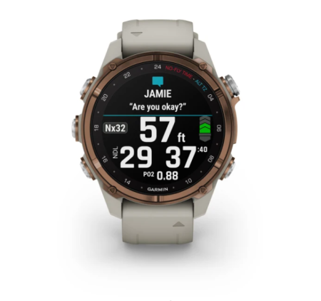 Garmin DESCENT MK3i Бронзовый PVD-титан с французской серой силиконовым ремешком и приемопередатчиком Descent T2