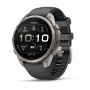 Часы Garmin Fenix 9 Pro - 47 мм, титановый, черный силиконовый ремешок