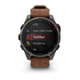Garmin FENIX 8 Pro – 47 mm, AMOLED Sapphire, Carbon grey DLC titanium with Chestnut leather band