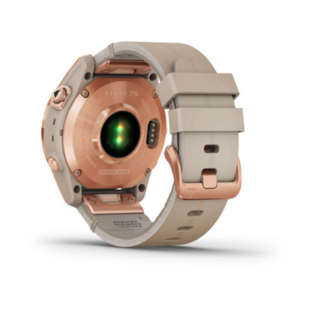 Garmin FENIX 7S Sapphire Solar титановый цвета розовое золото с песчаным кожаным ремешком Garmin FENIX 7S Sapphire Solar титановый цвета розовое золото с песчаным кожаным ремешком