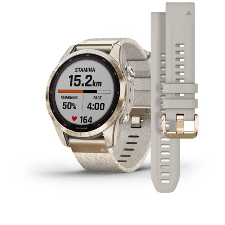 Garmin FENIX 7S Sapphire Solar титановый кремовый с нейлоновым ремешком Garmin FENIX 7S Sapphire Solar титановый кремовый с нейлоновым ремешком