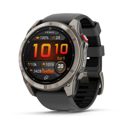 Garmin FENIX 8 Pro, 51 мм, Amoled Sapphire, Titanium with Graphite/Black Silicone Band