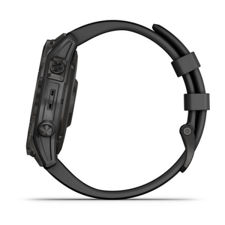 Garmin FENIX 7 Sapphire Solar титановый серый DLC с черным ремешком